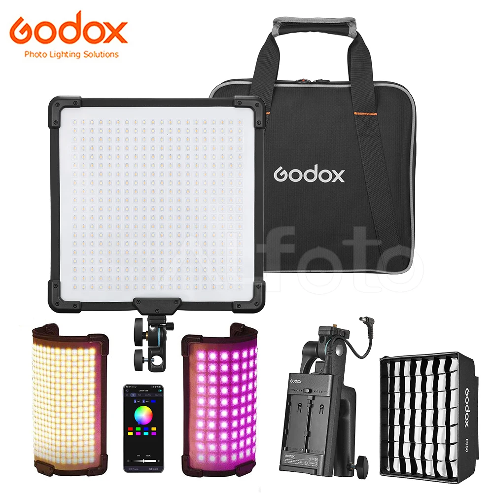 

Godox FH50Bi Bi-color 2800-6500K / FH50R Full Color 2500-10000K Flexible Handheld LED Video Fill Light Panel Live Photo Lighting