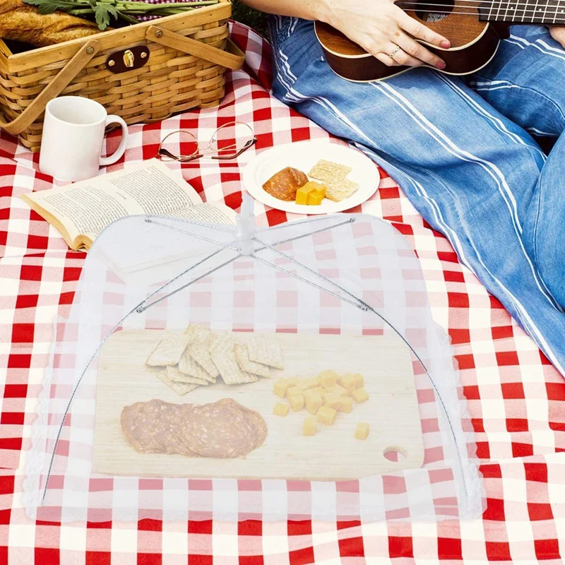 5A-4 Pack Mesh Food Cover -14 Inch/16 Inch /17 Inch -Up Food Cover Tent Reusable&Collapsible Nets