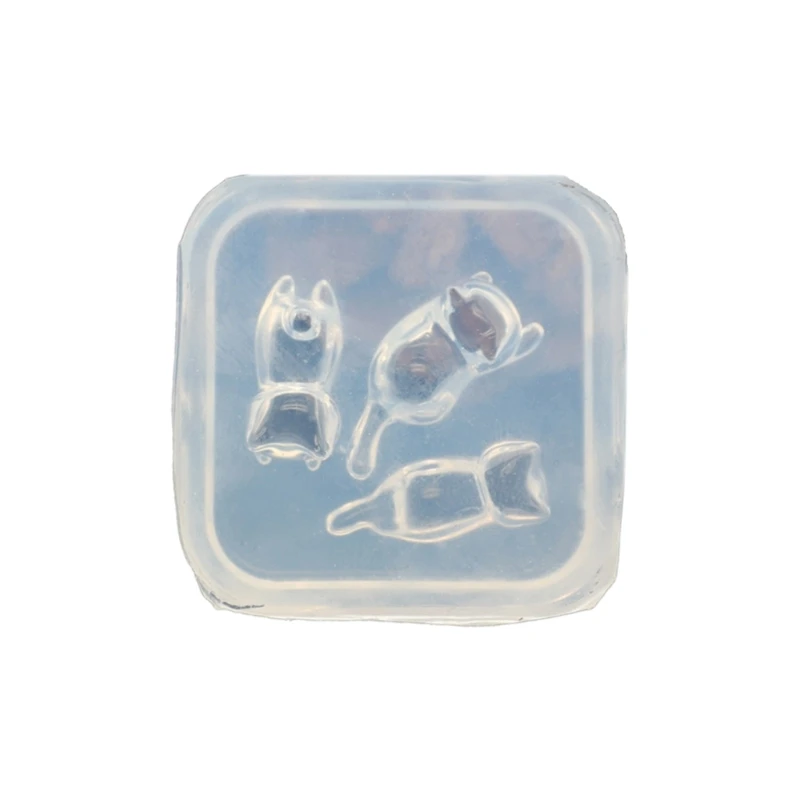 Mini 3D Art Decorations Silicone Mold DIY Resin Epoxy Mould Cats Ear Rings Hooks Jewelry Pendants Making Mold K3ND