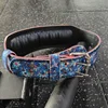 Lady Gym Weightlifting Belt with Blue Sparkling Flowers Female Powerlifting Belt Suitable for Women Lover Girlfriend Gym Belt 2