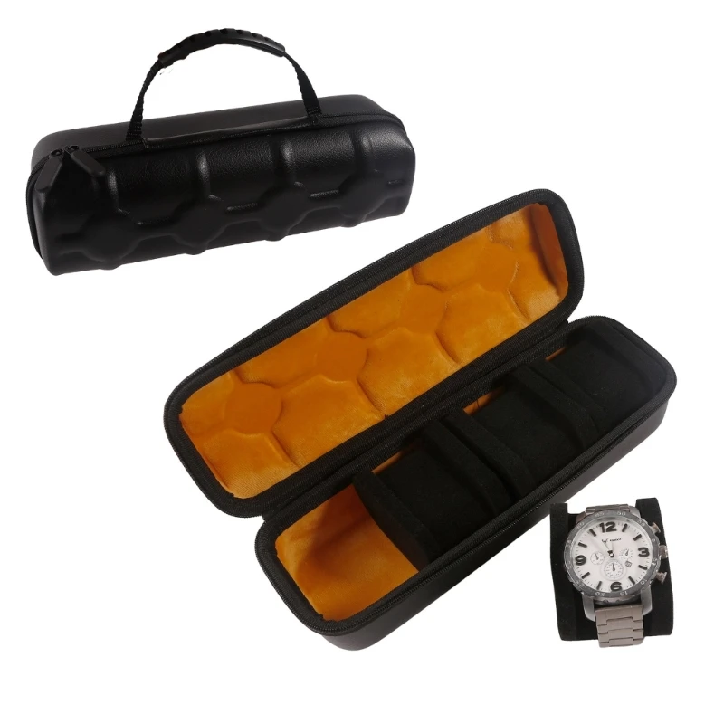 

4 Slots Watch Box for Men Fathers Day Gift Mens Watch Organizer PU/Oxford Watches Display Cases Shockproof Storage Boxes