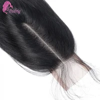 Perruque Lace Closure 100% cheveux humains lisses 2x6, couleur naturelle, cheveux vierges brésiliens pré-épilés, 10-20 pouces, extrémité complète, partie libre/centrale 1
