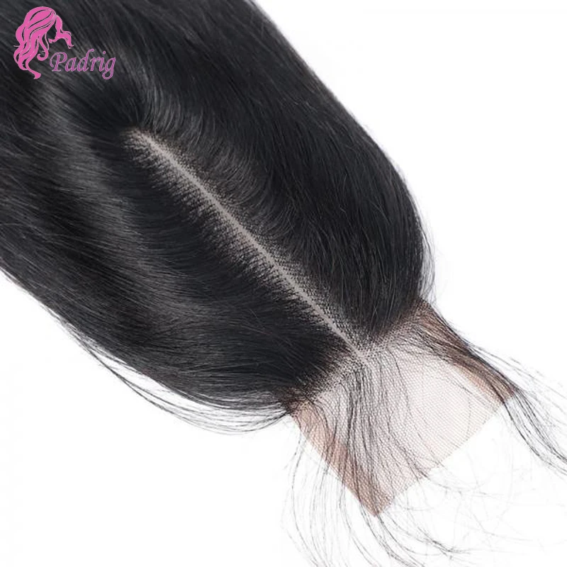 2x6 Straight Human Hair Lace Closure Natural Color Pre-Plucked 100% Brazilian Virgin Hair 10-20 Inch Full End Free/Middle Part