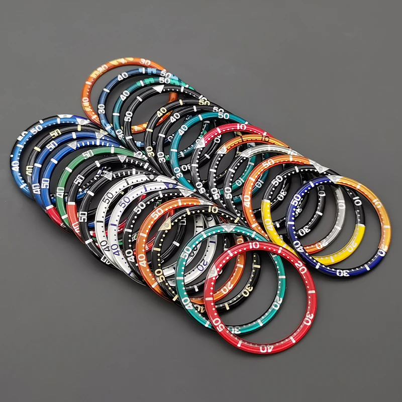Flat Resin Aluminium Bezel Insert for Watch Cases - 39mmx32mm