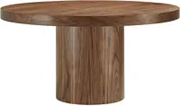 WAL Gratify 60" Round Dining Table, Walnut 1