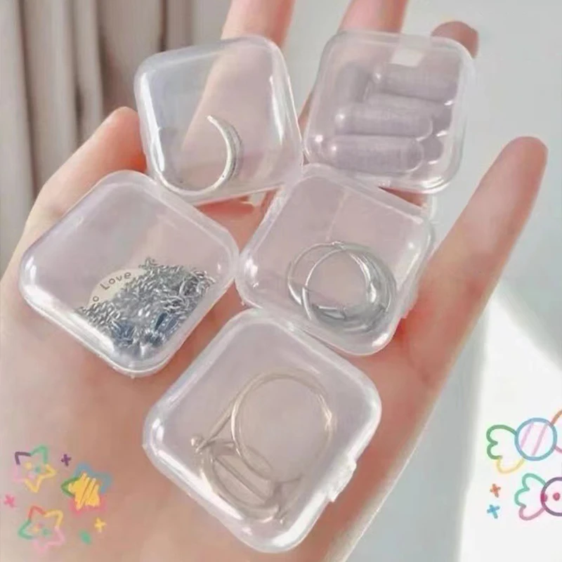 

20PCS Mini Transparent Plastic Box Container Separate Storage Box Jewelry Earplugs Medicine Storage Box Small Gift Box