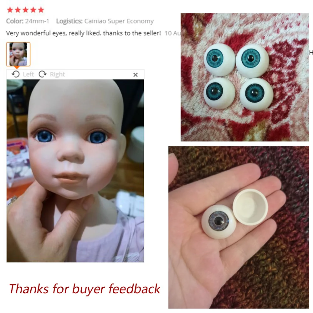 24/30mm Blue Brown Green Doll Acrylic Eyes Doll Eyeball For BJD Doll Making Crafts DIY Eyes Accessories Safety Doll Animals Part 6