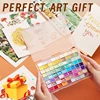 72 Colors Metallic Watercolors with Intense Sparkle, Pearlescent Glitter Solid Pigment, Flash Iridescent Paints, Golden Slivery 3