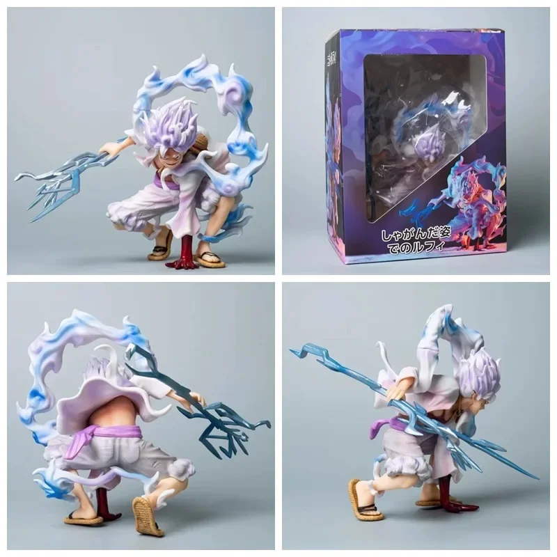 

One Piece Sun God Lightning Nica Luffy Fruit Awakening Squat Pose Decoration Model Box Handmade Decoration