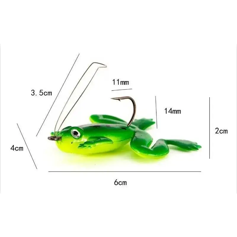 10Pcs Rubber Rubber Frog 6cm/5.2g Soft Fishing Lures CrankBait Tackle Frogs Baits Artifical Silicone Swimbait Outdoor Fishs Tool