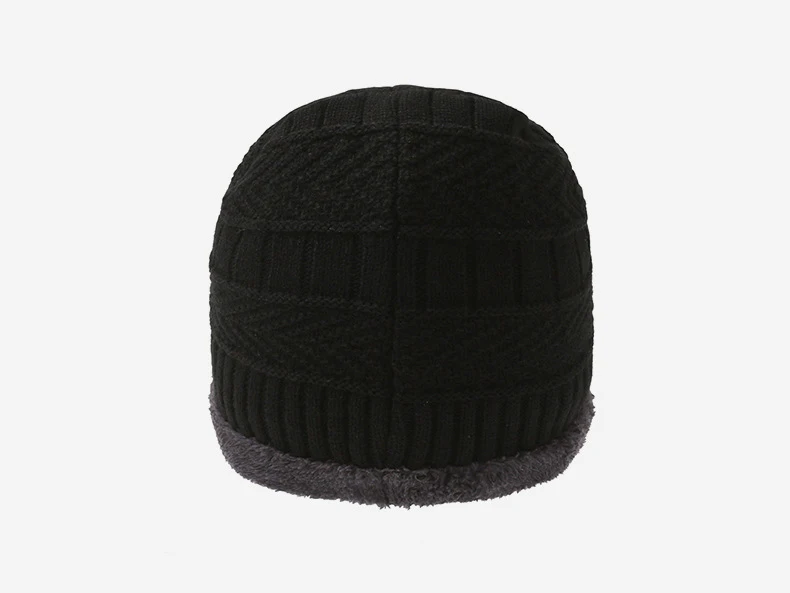 Herren Winddichte Mütze Outdoor Reisen Freizeit Winter Schal Handschuhe Dreiteiliger Hals One Plus Kaschmir Warme Winter Strickmütze – Detail 7