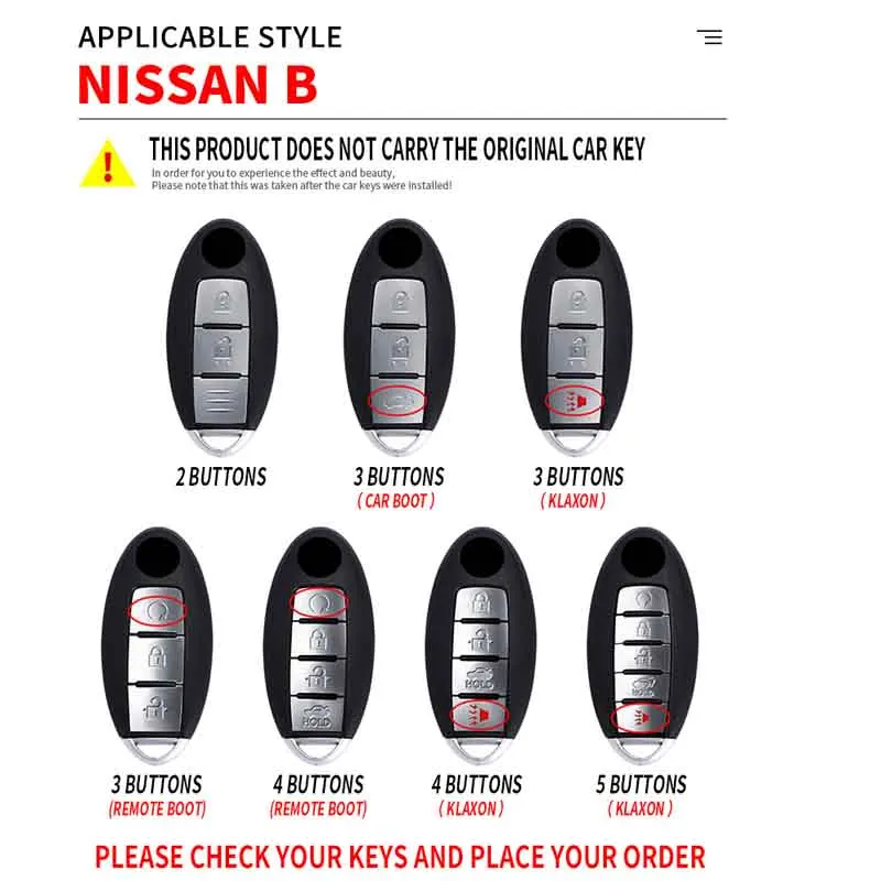 Cover Telecomando/chiave per Nissan Qashqai J10 J11 Tiida XTrail T31 T32 Juke Altima per Infiniti accessori Auto - Sfdf0fc7d81a241fa8e0e834115bce3f3n