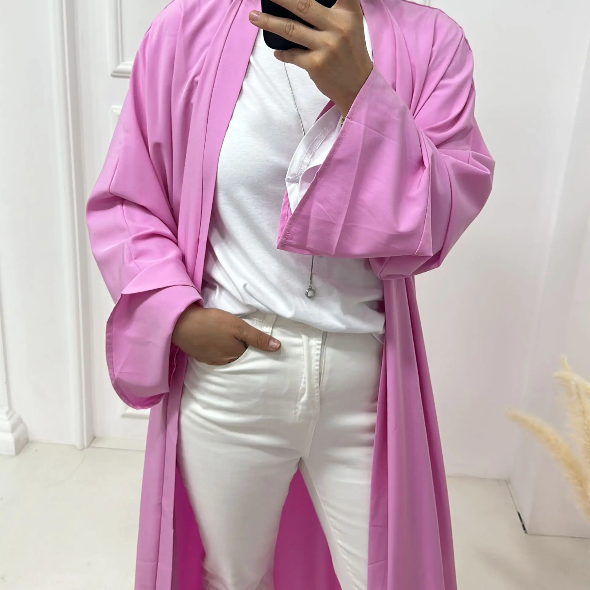 Plain Kimono Abaya Dubai Basic Open Abayas for Women Muslim Luxury Gulf Turkish Long Dress Kaftan Robe Ramadan Islamic Outfit