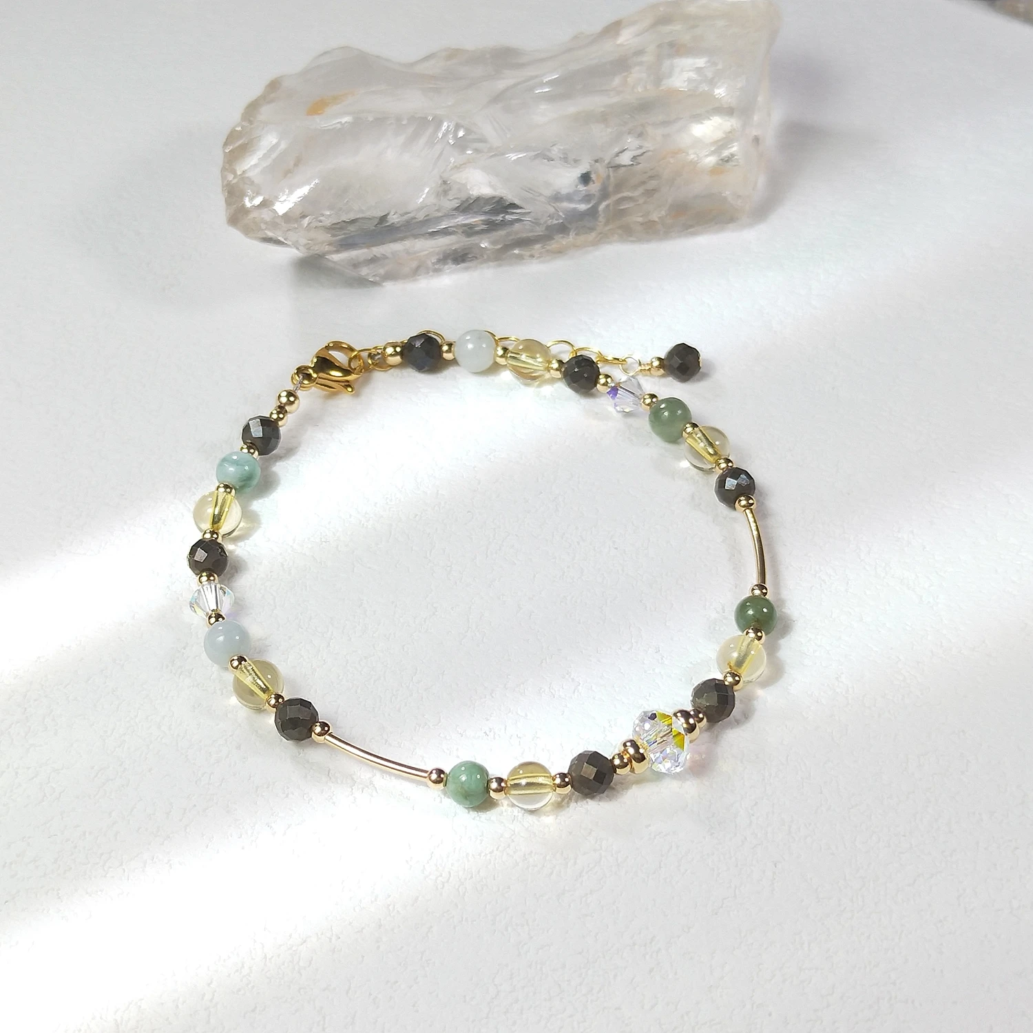 The Zen Crystals Citrine Golden Pyrite & Aventurine Combo Bracelet for  Abundance | The Zen Crystals