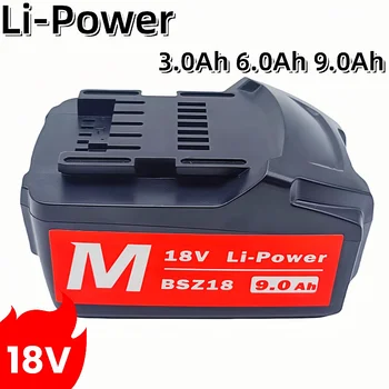 Batteria 18V 3.0Ah 6.0Ah 9.0Ah per utensile elettrico a batteria Metabo Sostituisci per Metabo 18V 625592000 625591000   Batterie di backup