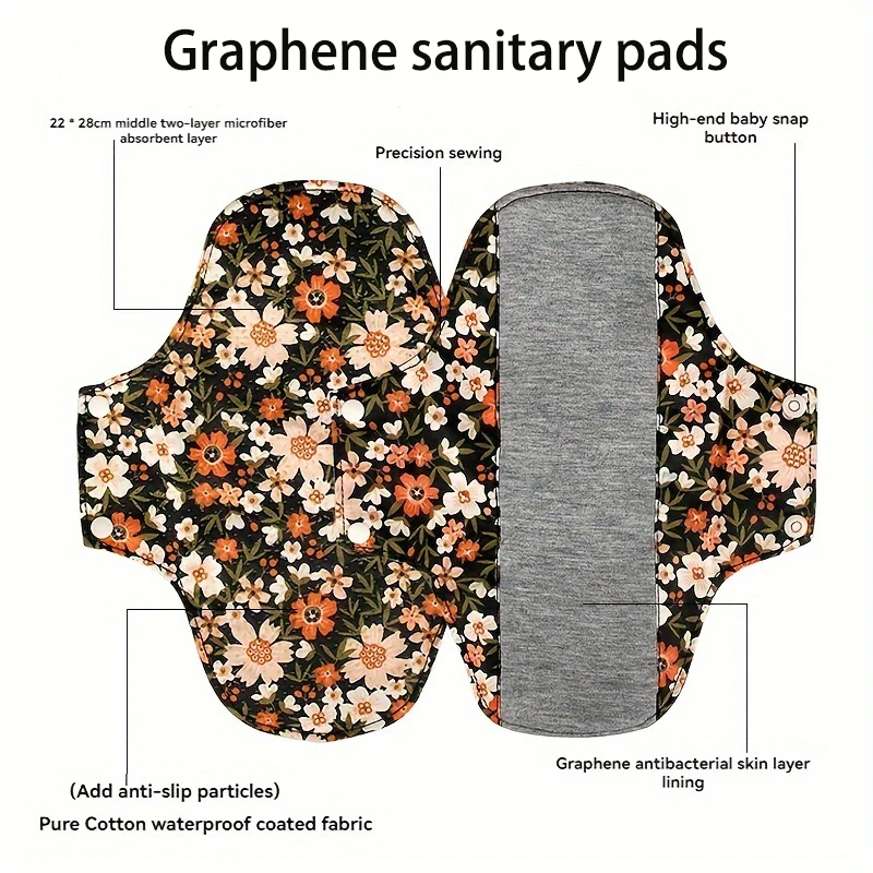 BIAI Large Size Female Nursing Pad Naturally Cloth Menstrual Pad Breathable Graphene Sanitary Pads Panty Liner For Women 22*28CM sanitary pads