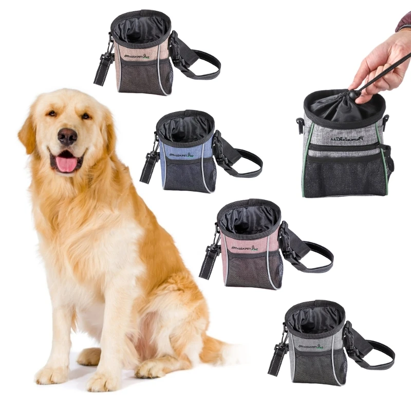 

KX4B Dog Walking with Poopbag Dispenser Handsrelease Dogs Treat Waist Bag