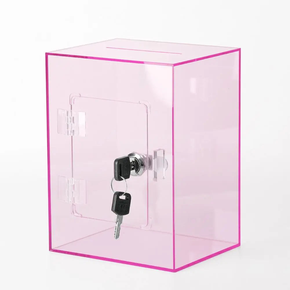 Money Saving Box Piggy Bank Coin Deposit Box Transparent Acrylic Piggy Bank with Key Capacity Openable for Coins for Kids Adults