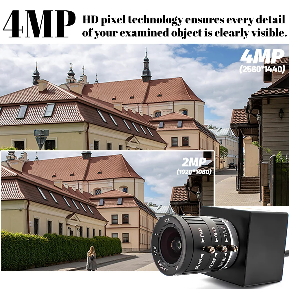 RTSP HD 2/4MP POE IP Camera 3.6-10mm Manual Zoom Indoor Mini Industrial Security