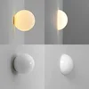 Nordic Glass Ball LED Wall Lamp Concealed Base Milky White Dome Sofa Background Decor Balcony Aisle Porch Bedroom Bedside Light 2