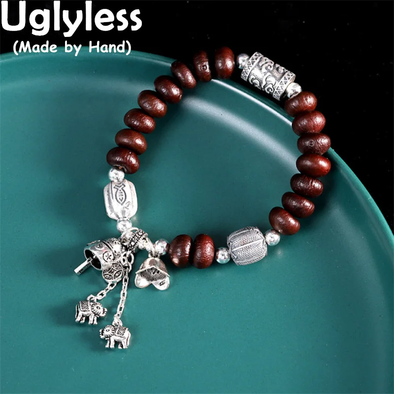 

Женский браслет из тайского сандалового дерева, из серебра 925 пробы