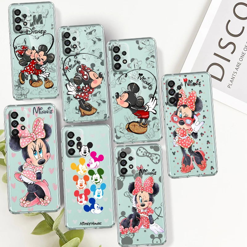 

Minnie Mickey Cute For Samsung A14 A54 A34 A73 A53 A33 A23 A13 A32 A72 A52 A32 A22 A03 Silicone Transparent Phone Case Fundas