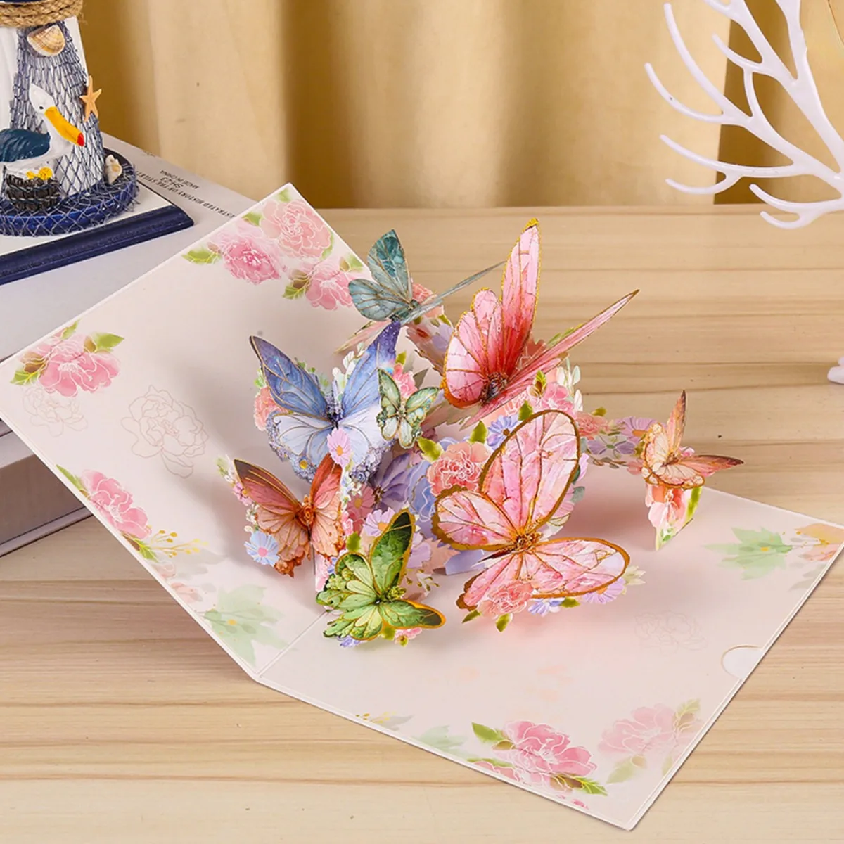 3D Butterfly Pop-Up Greeting Card with Hollow Butterfly Design Foldable Holiday Gift for Blessings Birthday Card Anniversary greeting cards