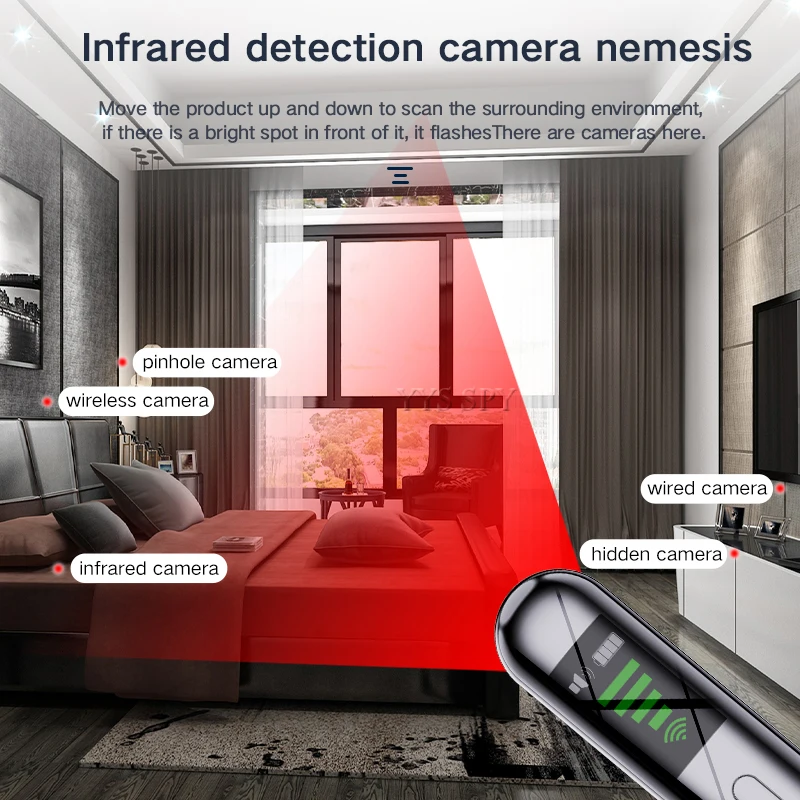 Anti Candid Hidden Camera Detector Pen Anti Theft Memory Function Wireless Spy Pinhole Cam Infrared Detection GPS Tracker Scan