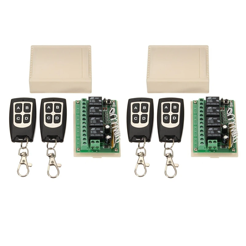 무선 리모컨 스위치 집적 회로, 송신기 4 개 포함, DIY 교체 부품 도구 키트, 12V, 4CH 채널, 433Mhz