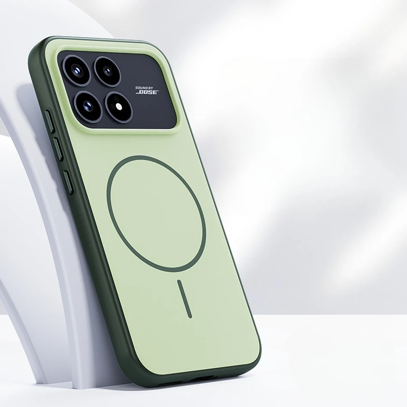 ELVEV Magnetic Skin-Feeling Soft TPU Protective Case with Wireless Charging Cover