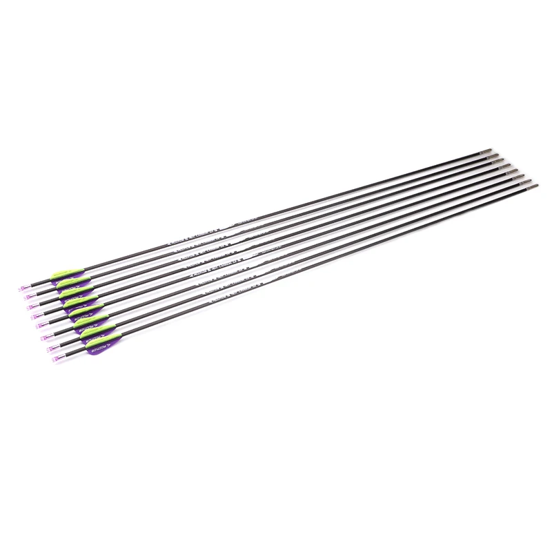 6/12/18pcs Archery 40T Carbon Arrow ID 3.2mm Spine 350 400 500 600 700 800 900 1000 +-0.009" Bow Hunting Shooting Training
