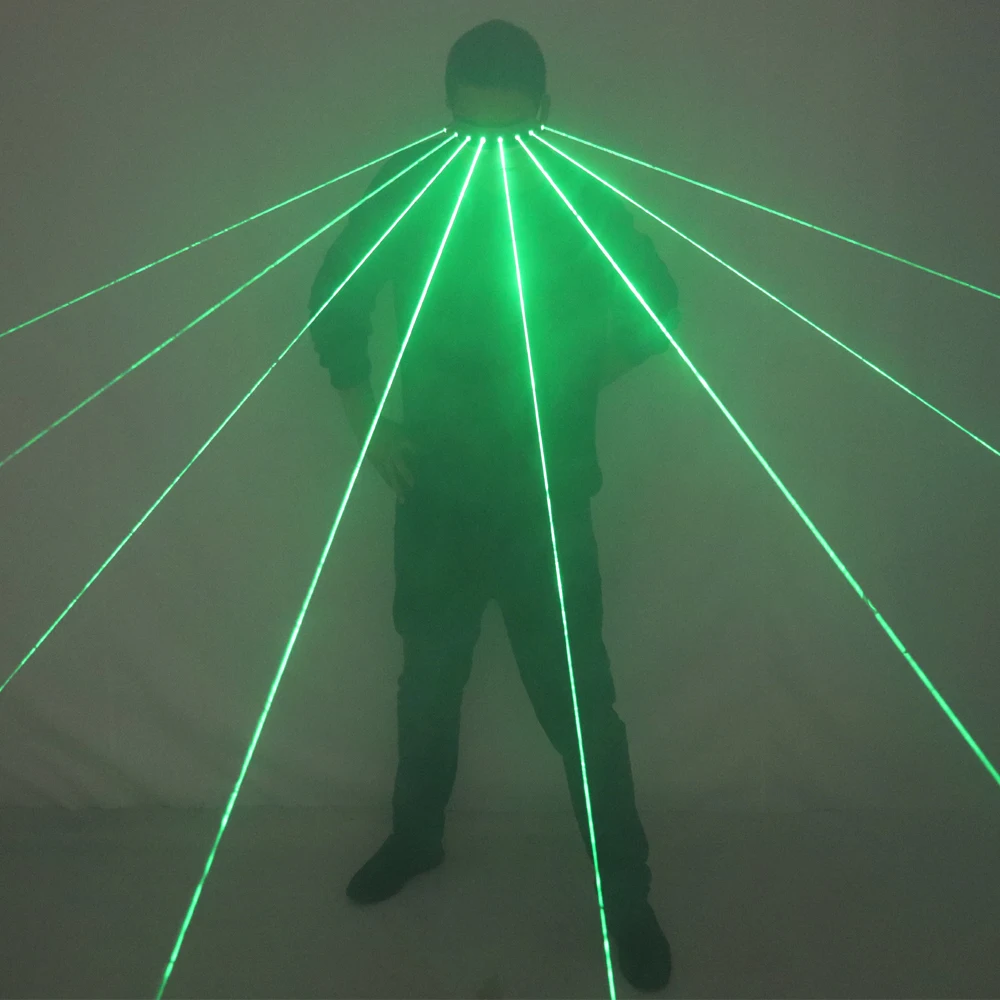

New Programmable Green Laser LED Glasses Dynamic Scanning Special Effects Dancing Stage Show DJ Club Party Laserman Show