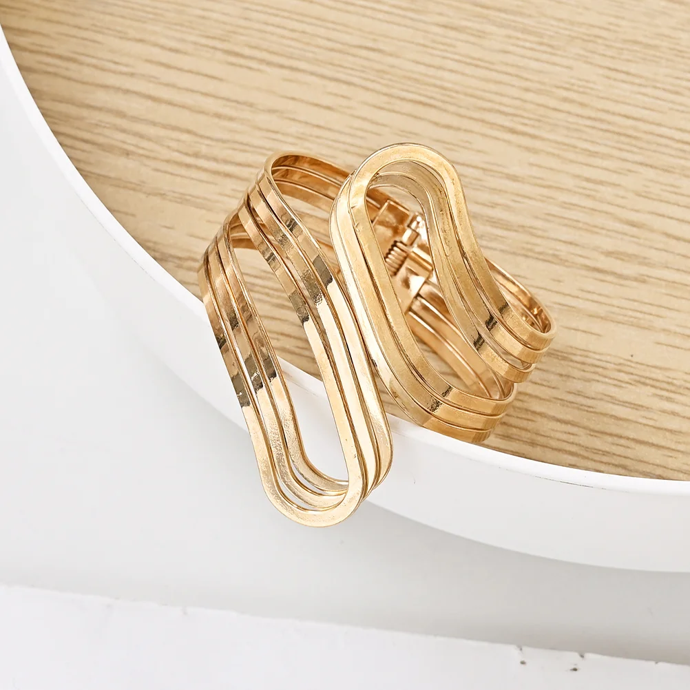 

2 Pcs Curtain Ring Fastener Alloy Tiebacks Metal Clips Gold Decor Window Elegant Binding Sheer Curtains