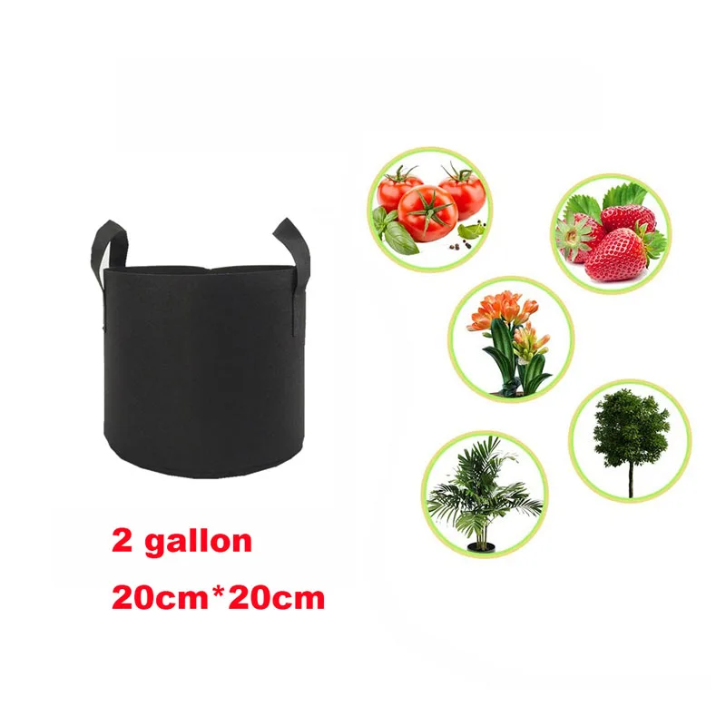 2 Galloni 20X20Cm Tessuto Grow Bag Sacchetti Di Piante In Feltro Con Manico Fioriera Per Coltivazione Di Verdure Di Patate Vaso Di Fiori Verticale Col