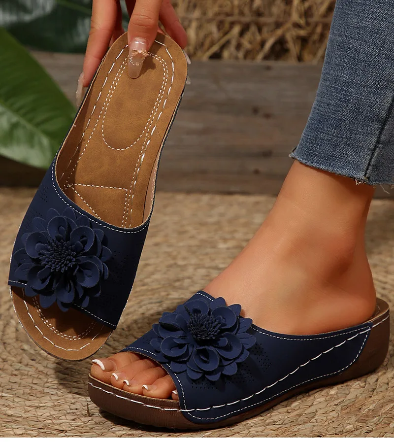 Damen-Sandalen, bequeme Absätze, Sandalen, Sommer 2022, neue Schuhe, Damenmode, Hausschuhe, Keilabsatz, Sommerschuhe, Damenschuhe – Detail 8