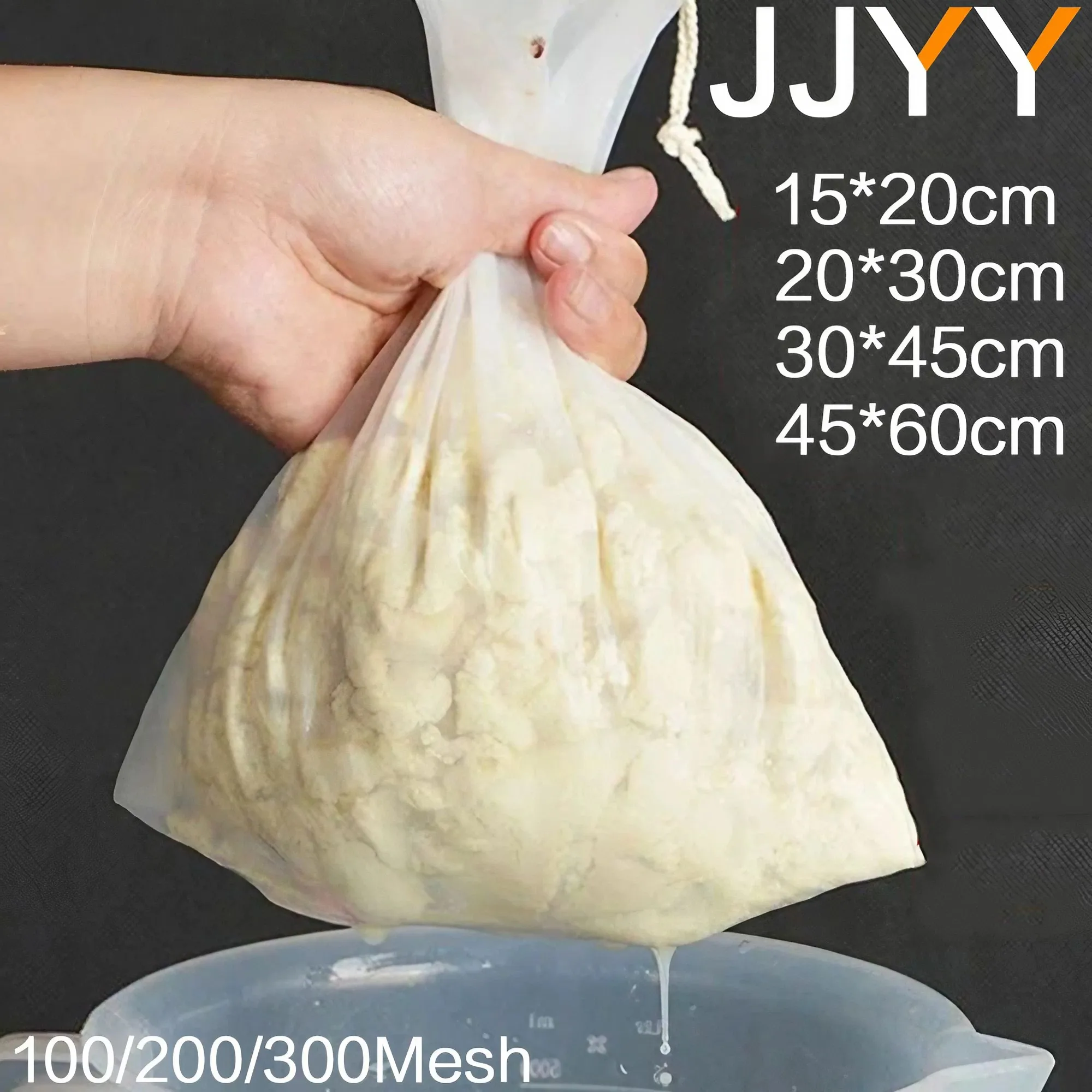 JJYY 100/200/300 Mesh Nylon Filter Nut Milk Bag Net Yogurt Tea Beer Coffee Oil Food Filter Strainers Mesh Kitchen Strainer Bags food strainer bag