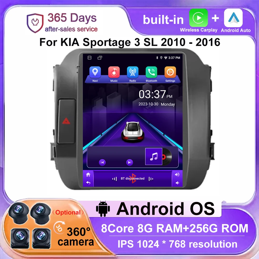 

4G WIFI 9.7 '' Android 14 For KIA Sportage 3 SL 2010 - 2016 Car Radio Video Player Navigation Multimedia Wireless Carplay Auto