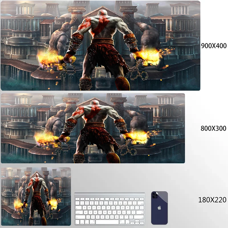 thumbnail image 1 of Alfombrilla de ratón de gran tamaño g-God of War, accesorios de oficina, teclado, alfombrilla para ordenador, armario, escritorio, alfombrilla de ratón antideslizante de goma de Anime, 1 of 5