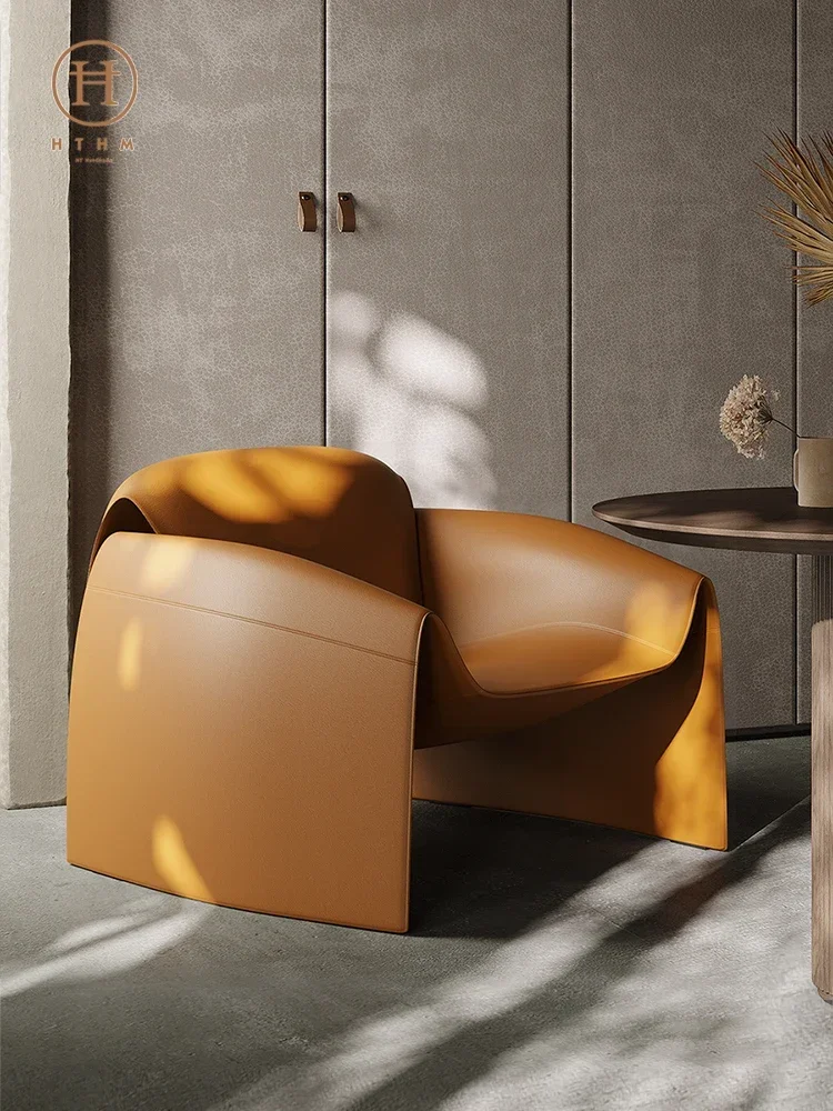 

XK Crab Chair Genuine Leather Modern Light Luxury Creative Designer Leisure Single-Seat Sofa Chair Living Room