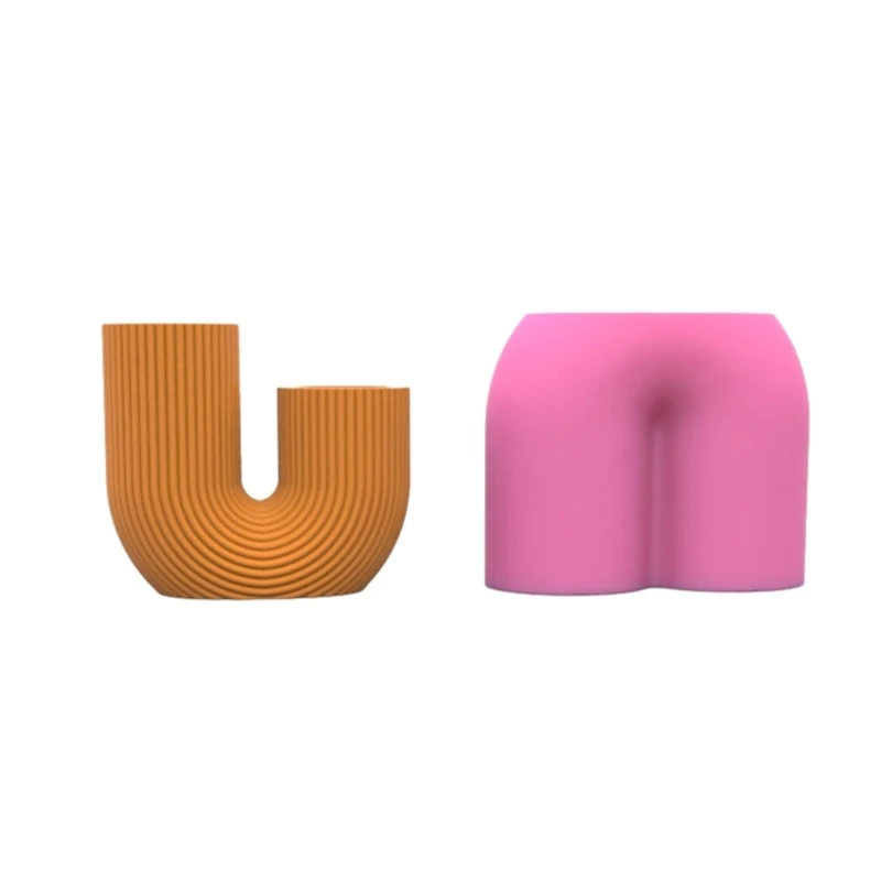 

U-Shaped Resin Mould Silicone Flower Pot Molds DIY Vase Epoxy Casting Mold Scented Making Tools Home Decorations 57BD