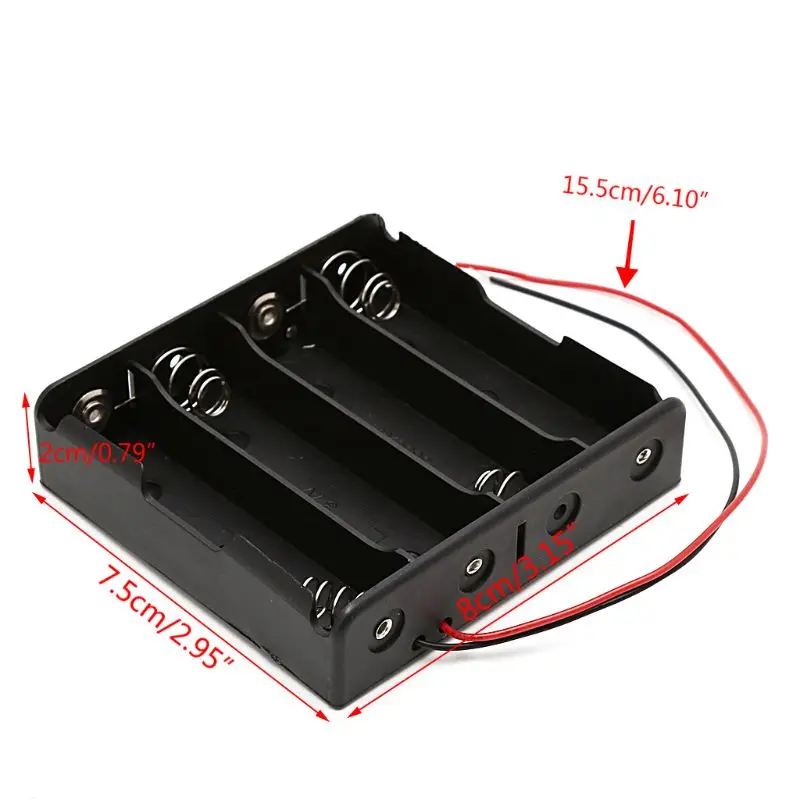 5 Pcs 18650 Rechargeable Battery 3.7V Clip Holder Box for Case With Wire battery holder