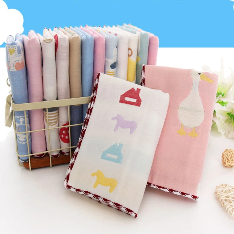 

Детское шестислойное полотенце из чистого хлопка, мягкое, удобное, дышащее, абсорбирующее квадратное полотенце с мультяшным рисунком