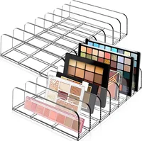 7-Compartment Transparent Makeup Organizer for Eyeshadow Palette and Cosmetics, Vanity Table and Bathroom Countertop Storage Box 1