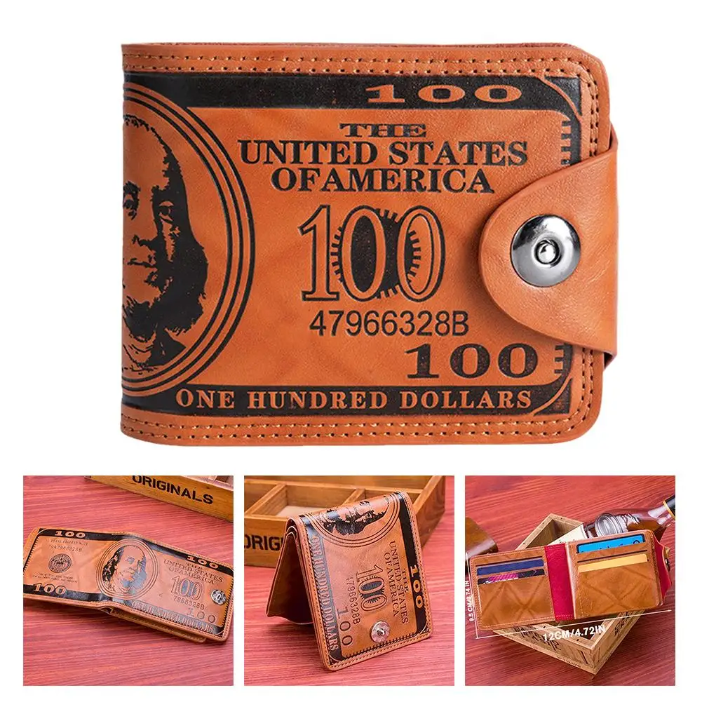 

Wallet Card Bag Retro Business USD Folding Clip Driver's License Wallet Short Wallet PU Multifunctional Men's J6S1