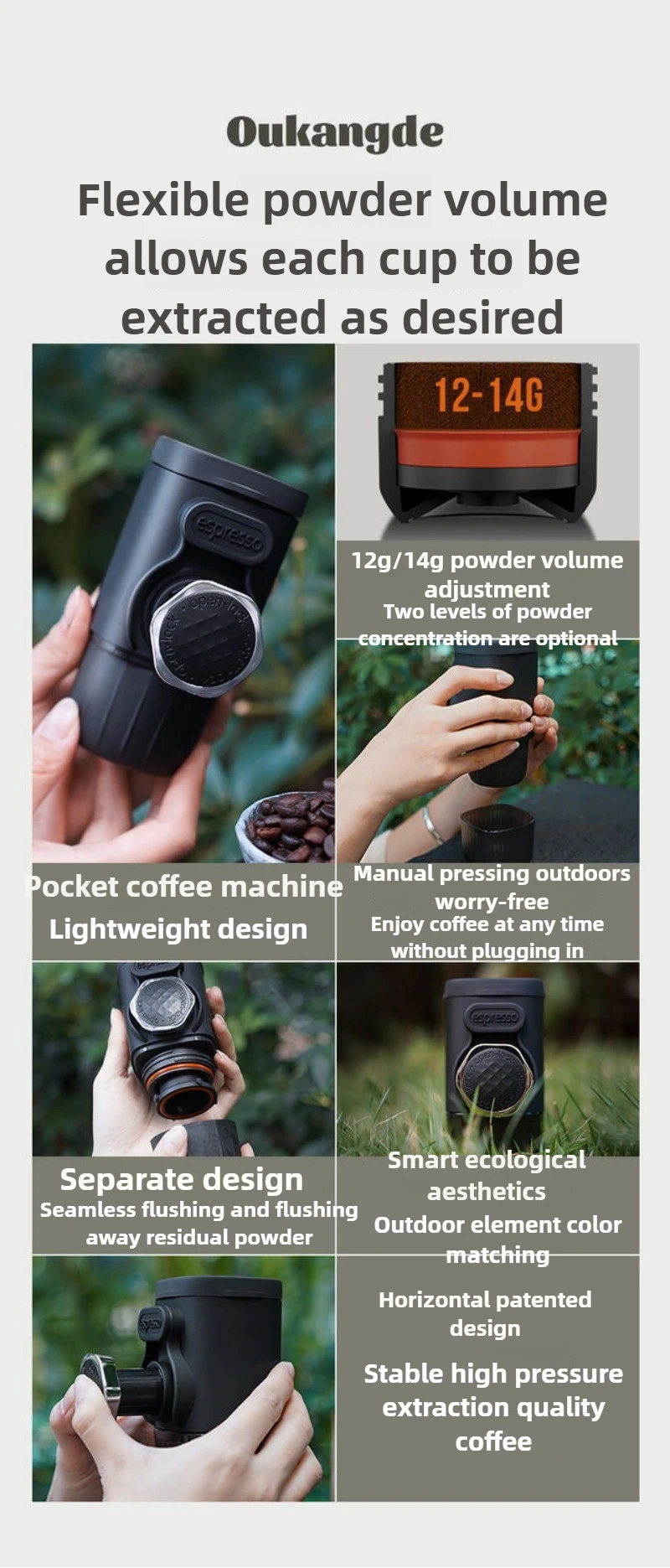 Portable Coffee Machine Office Outdoor Hand-pressed Espresso Machine Household Capsule Coffee Machineconvenient Cleaning