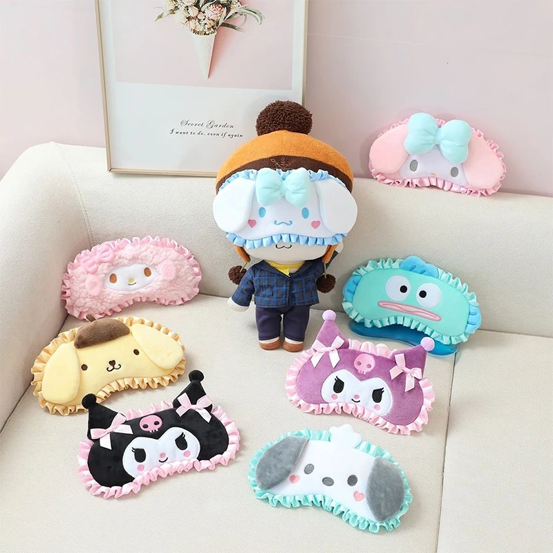 

Sweet Cinnamoroll Kuromi Anime Kawaii Sanrio Breathable Sleep Cover Cute My Melody Pochacco Blindfold Eye Protection Toys Gifts