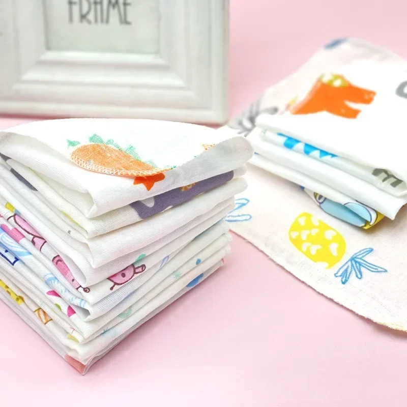 Random 5pcs 20x20cm Muslin Cotton Baby Towels Face Towel Handkerchief Bathing Feeding Face Washcloth Wipe Burp Cloth baby towel muslin towel