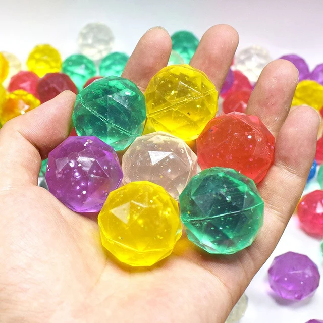 10PCS Bouncing Balls 25mm Rubber Children Toys Elastic Ball Mixed Style Indoor and Outdoor Toy Float Ball Birthday Gift TMZ 2