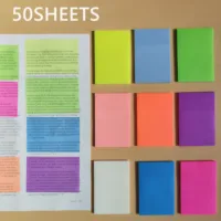 50 Sheets Stickers Transparent Sticky Notebook Pads Notepads Clear Bookmark Read Book Stationery School Supplie 2