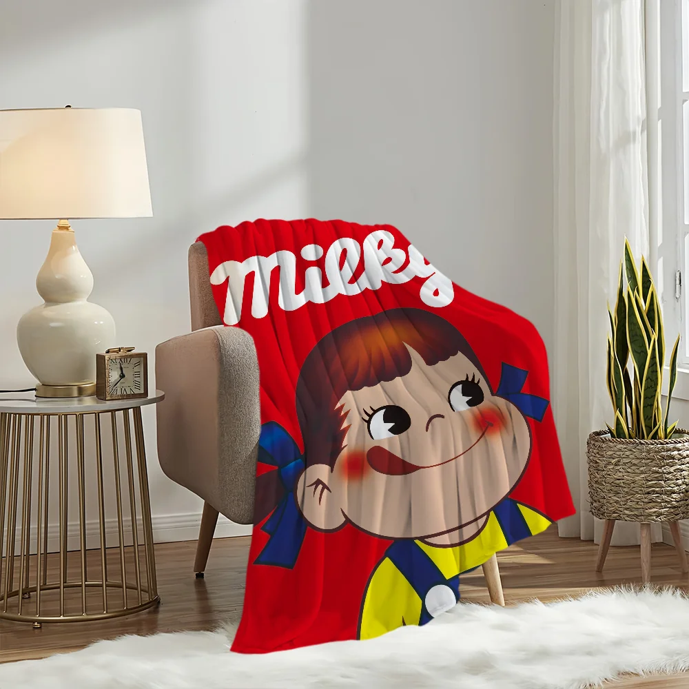 Blanket Plush Nap Sofa rug for Cute Living Room Cartoon Warm Office Fujiya Peko Bedroom Birthday Chan Home Travel Girl Kid Gifts 3